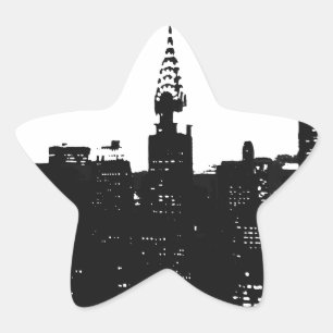 Pop Art New York Silhouette Star Sticker
