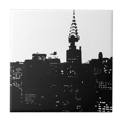 Pop Art New York Silhouette Tile