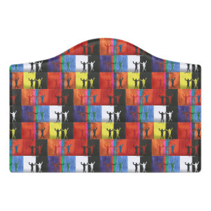 Pop art no.1 by Yeshaya Dank - unity & harmony Door Sign
