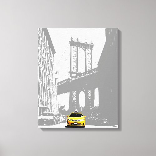 Pop Art Nyc Yellow Taxi New York City Brooklyn Canvas Print