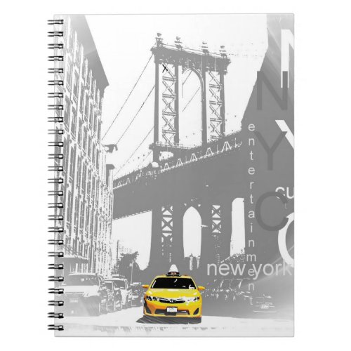 Pop Art Nyc Yellow Taxi New York City Brooklyn Notebook