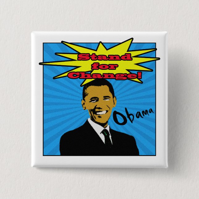 Pop Art Obama Button (Front)