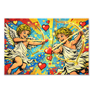POP ART of two playful cupids Photo Print