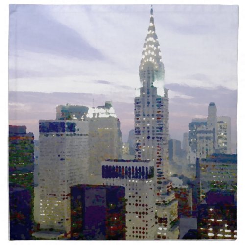 Pop Art Oil Paint Effect New York Cloth Napkin