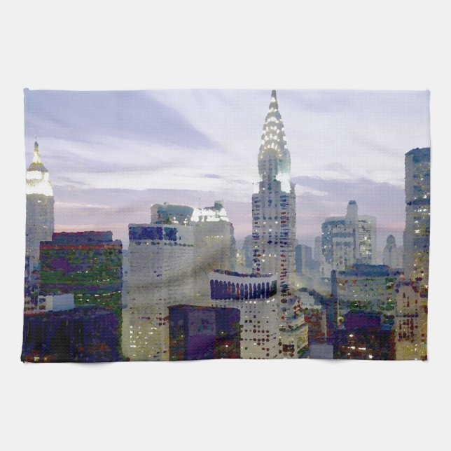 Pop Art Oil Paint Effect New York Kitchen Towel (Horizontal)