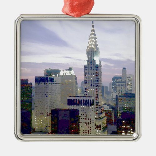 Pop Art Oil Paint Effect New York Metal Ornament