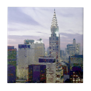 Pop Art Oil Paint Effect New York Tile