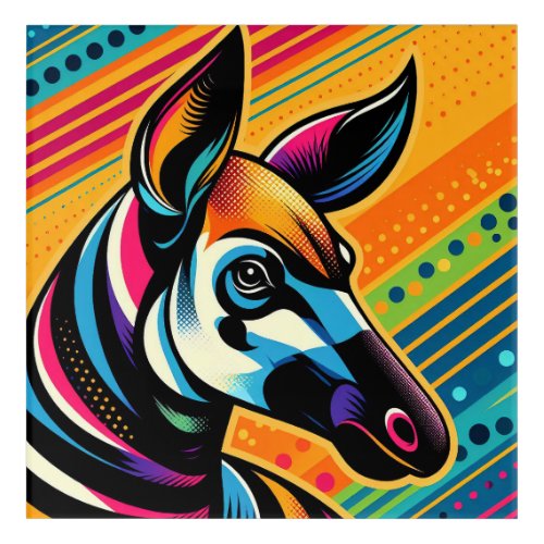 Pop Art Okapi 12 x 12 Acrylic Wall Art