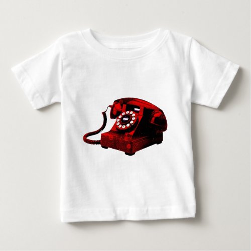 Pop Art Old Desk Telephone Box Baby T_Shirt