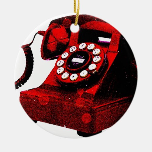 Pop Art Old Desk Telephone Box Ceramic Ornament