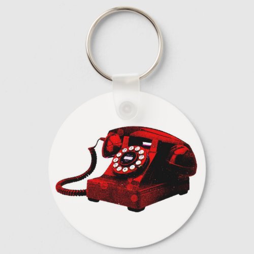 Pop Art Old Desk Telephone Box Keychain