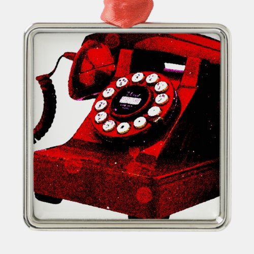 Pop Art Old Desk Telephone Box Metal Ornament