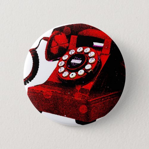 Pop Art Old Desk Telephone Box Pinback Button