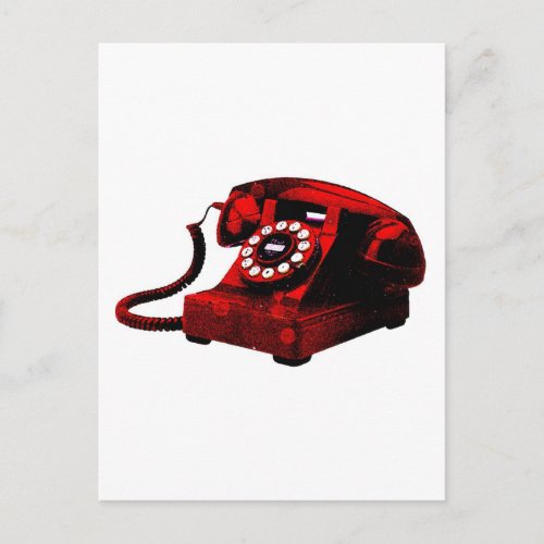 Pop Art Old Desk Telephone Box Postcard