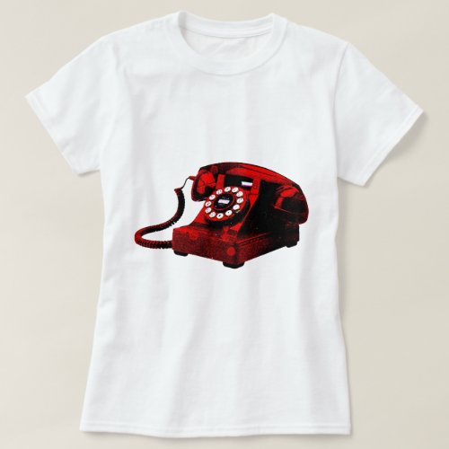 Pop Art Old Desk Telephone Box T_Shirt