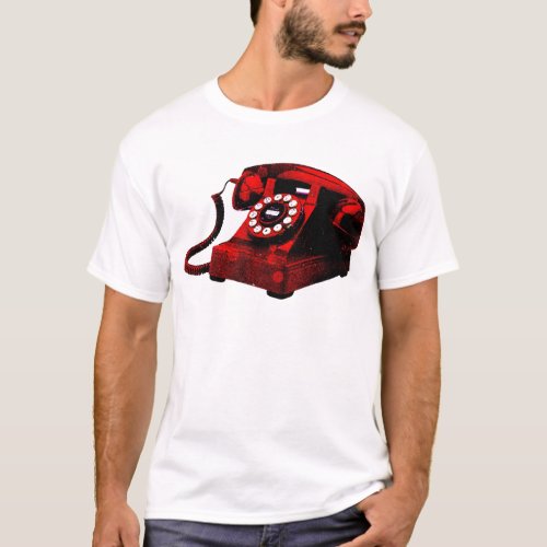 Pop Art Old Desk Telephone Box T_Shirt