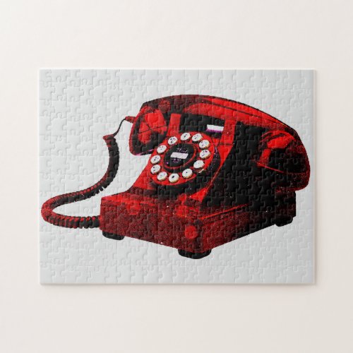 Pop Art Old Desk Telephone Box Vintage Jigsaw Puzzle