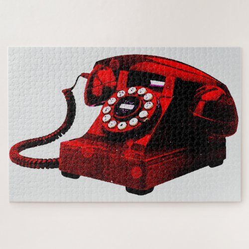 Pop Art Old Desk Telephone Box Vintage Jigsaw Puzzle