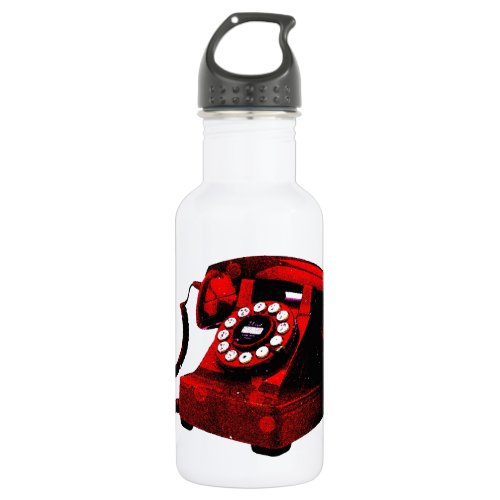 Pop Art Old Desk Telephone Box Water Bottle