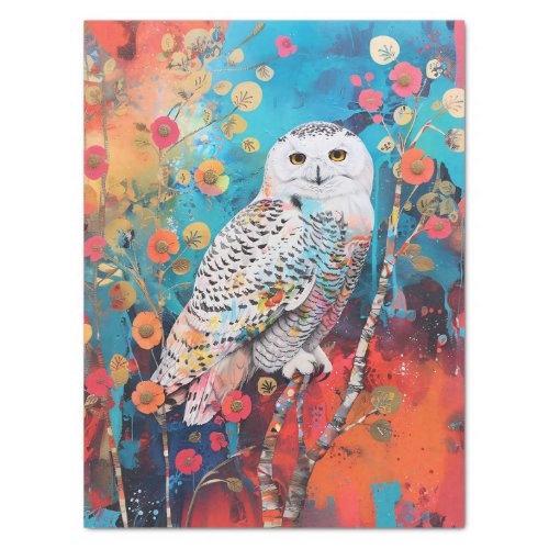 Pop Art Owl Decoupage Tissue Paper