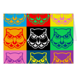 Pop Art Owl Face Cards