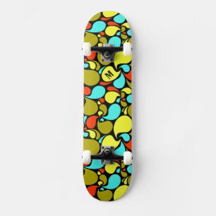 Pop Art Paisley Monogram Skateboard