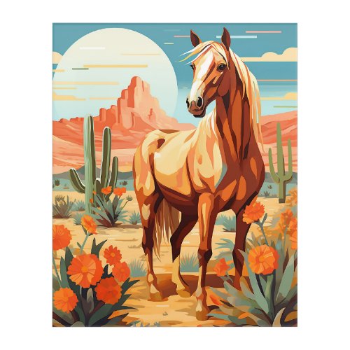Pop Art Palomino Desert Horse Acrylic Print