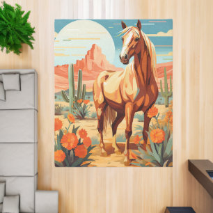 Pop Art Palomino Desert Horse Area Rug