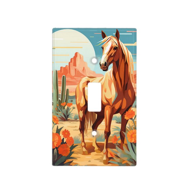 Pop Art Palomino Desert Horse Light Switch Cover (Front)