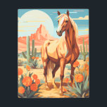 Pop Art Palomino Desert Horse Metal Print<br><div class="desc">Introducing our Pop Art Palomino Desert Horse Metal Print, a vibrant tribute to equine beauty and pop culture. This metal print showcases a Palomino horse against a desert landscape, infused with bold pop art elements. Perfect for enthusiasts of eclectic decor, this metal art injects energy and color into any space....</div>