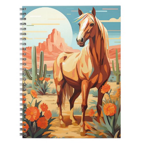 Pop Art Palomino Desert Horse Notebook