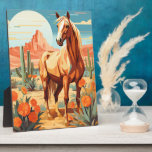 Pop Art Palomino Desert Horse Plaque<br><div class="desc">Introducing our Pop Art Palomino Desert Horse Plaque,  a vibrant tribute to equine beauty and pop culture. This plaque showcases a Palomino horse against a desert landscape,  infused with bold pop art elements. Perfect for enthusiasts of eclectic decor,  this plaque injects energy and color into any space.</div>