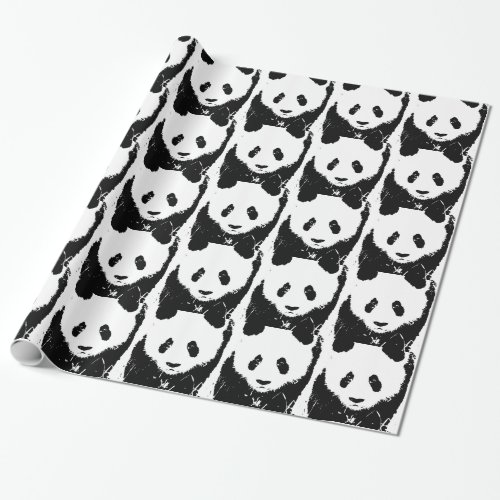 Pop Art Panda Christmas Gift Wrap