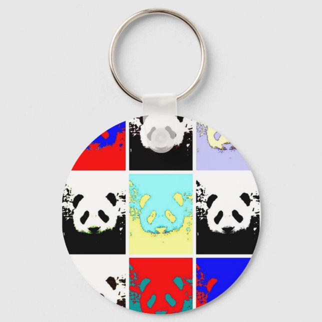 Pop Art Panda Keychain (Front)