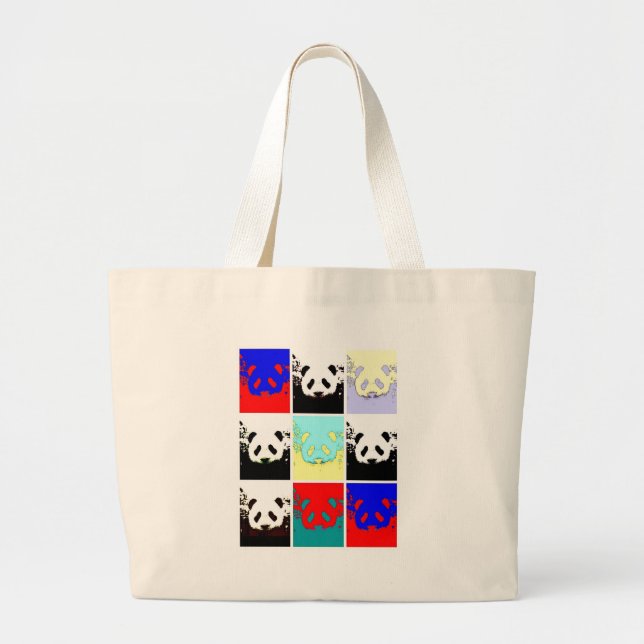 Pop Art Panda Large Tote Bag (Front)