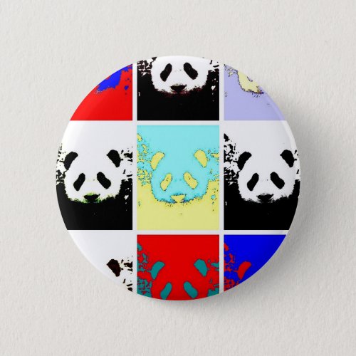 Pop Art Panda Pinback Button