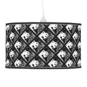 Pop Art Pandas Hanging Lamp Black and White (Left)