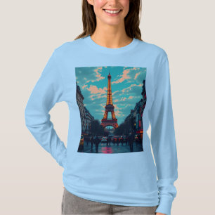 Pop Art Paris – Vibrant Retro Cityscape  T-Shirt