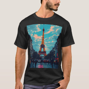 Pop Art Paris – Vibrant Retro Cityscape  T-Shirt