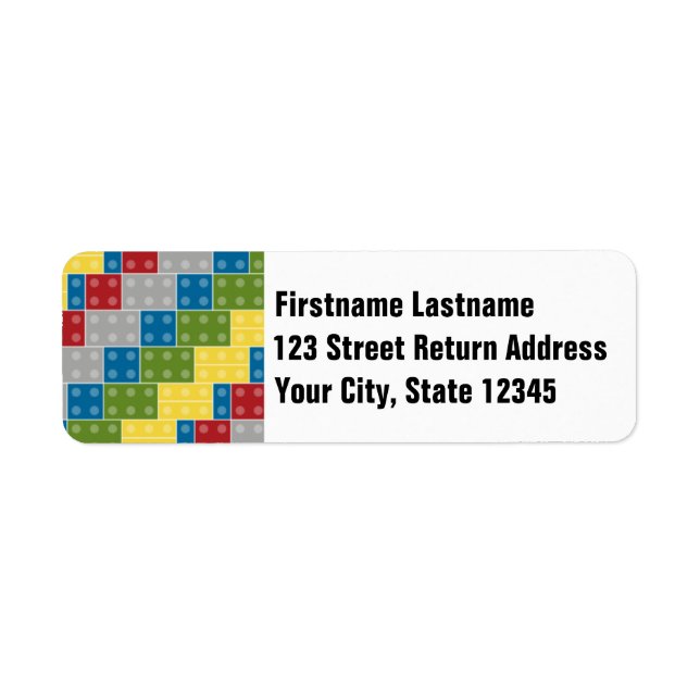Pop Art Pattern Colorful Bricks for Boys Label (Front)