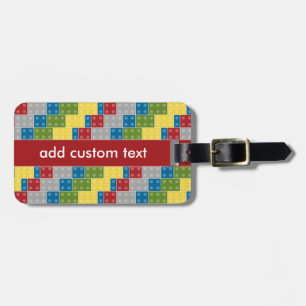 Pop Art Pattern Colorful Bricks for Boys Luggage Tag