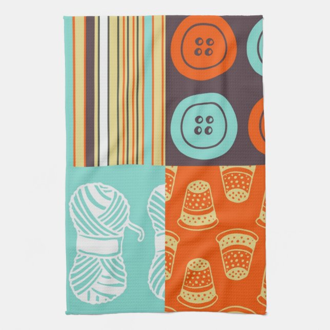 Pop-art pattern - sewing kitchen towel (Vertical)