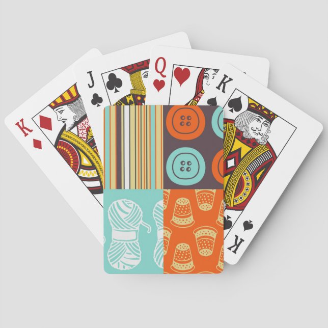 Pop-art pattern - sewing poker cards (Back)