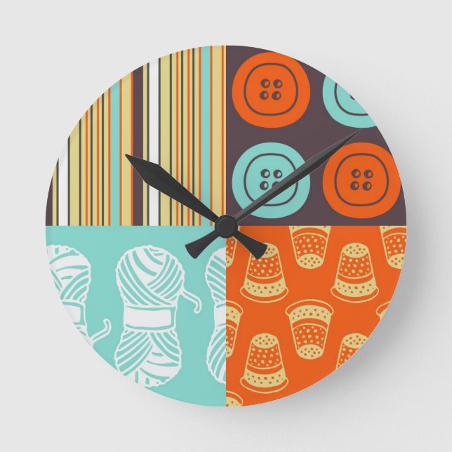 Pop-art pattern - sewing round clock (Front)