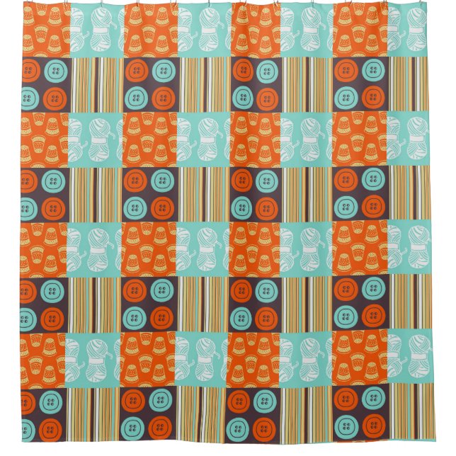 Pop-art pattern - sewing shower curtain (Front)