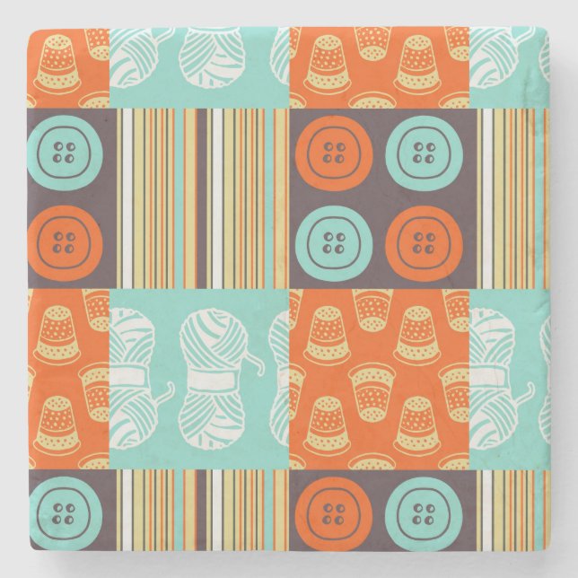 Pop-art pattern - sewing stone coaster (Front)
