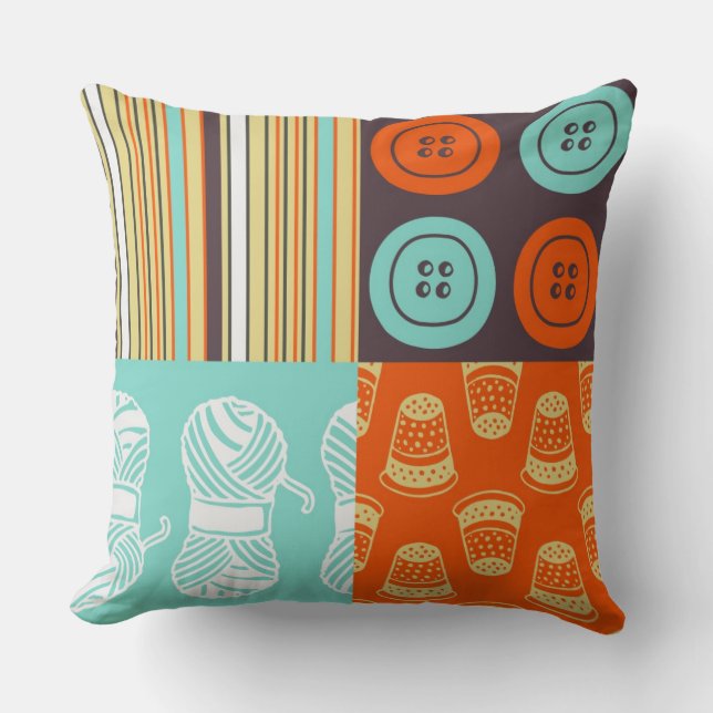 Pop-art pattern - sewing throw pillow (Front)