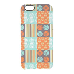Pop-art pattern - sewing clear iPhone 6/6S case