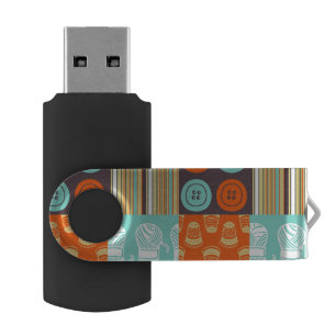 Pop-art pattern - sewing USB flash drive