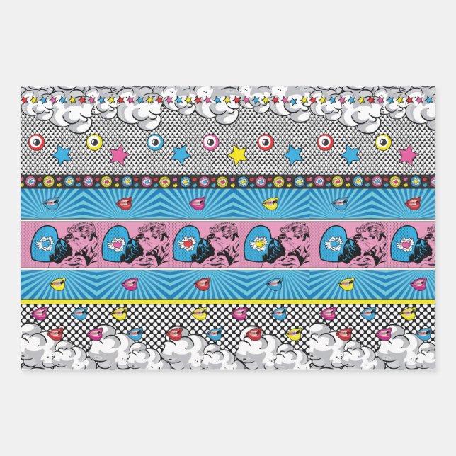 Pop Art Pattern  Wrapping Paper Sheets (Front)